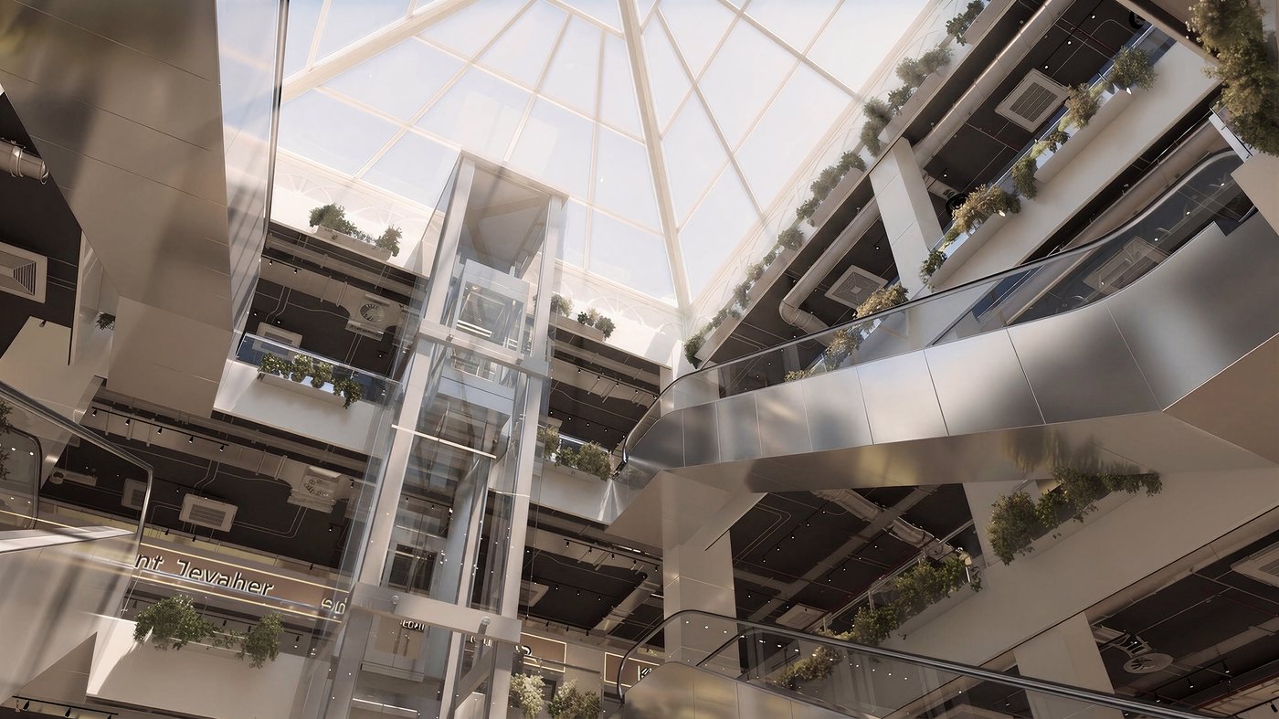 Skylit atrium